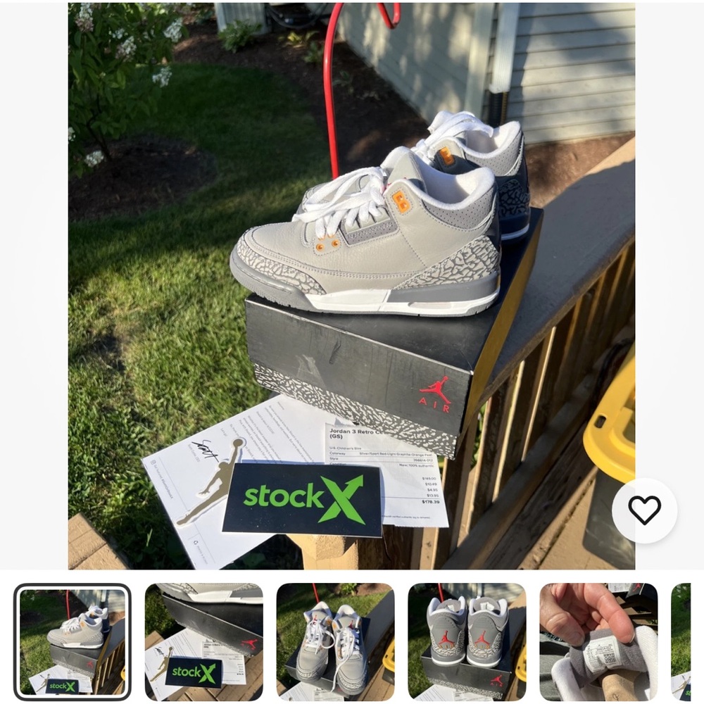 Air Jordan 3 Retro GS Cool Grey 398614 012 Youth 4Y FIT Women's Size 6